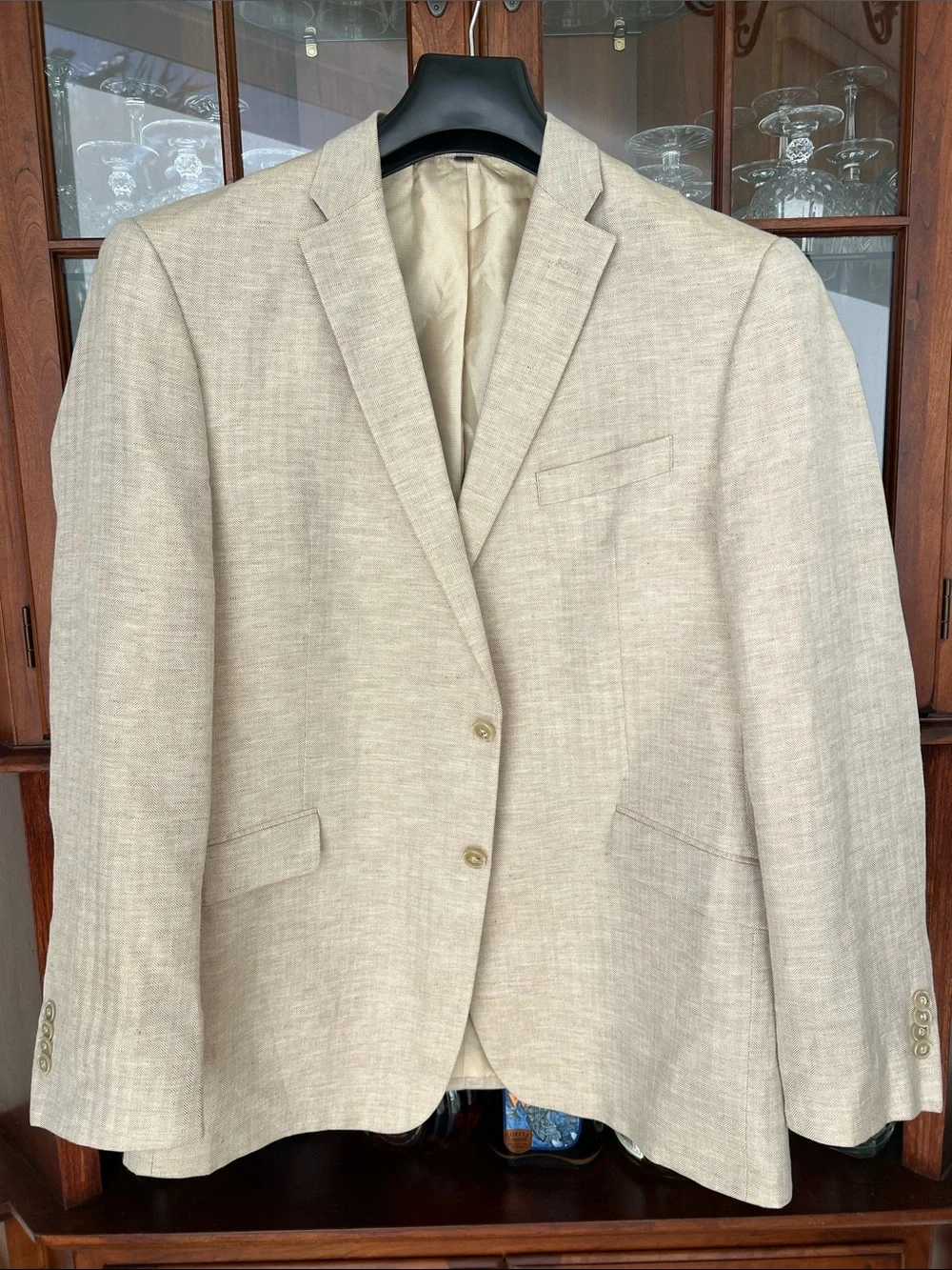 Jos A. Banks Beige Linen & Cotton blazer